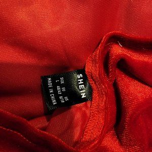 RED Velvet Bodycon Long Sleeve Dress